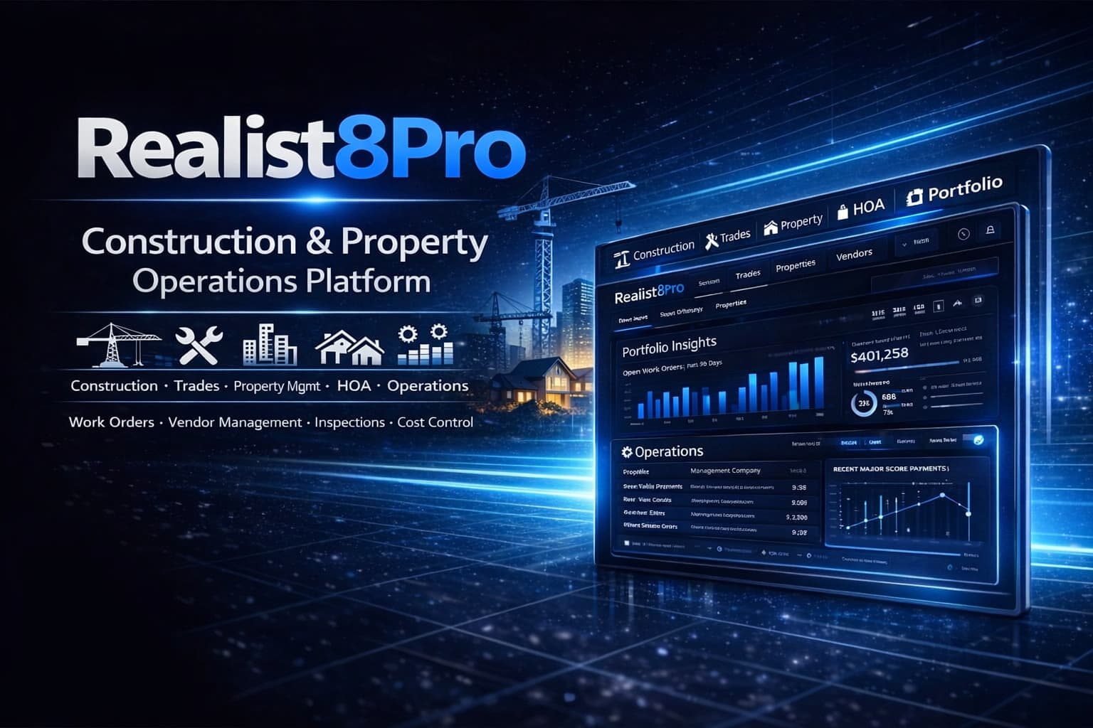 Realist8Pro Construction and Property Operations Platform visual